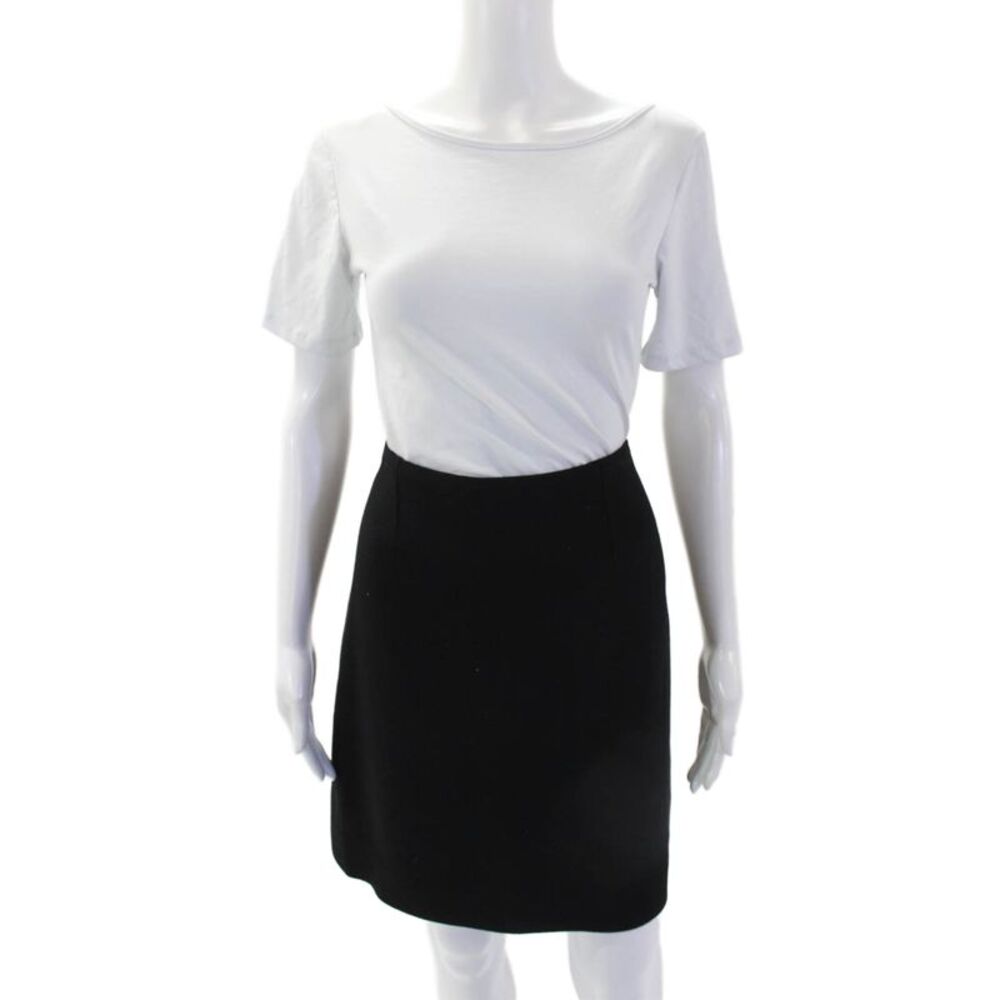 Moschino Cheap & Chic Womens Wool Zippered Straight Mini Skirt Black Size 10
